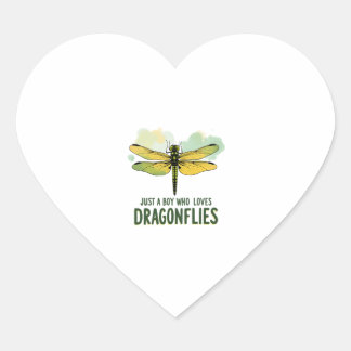 Just a Boy who loves Dragonflies. Dragonflies Drag Herz-Aufkleber