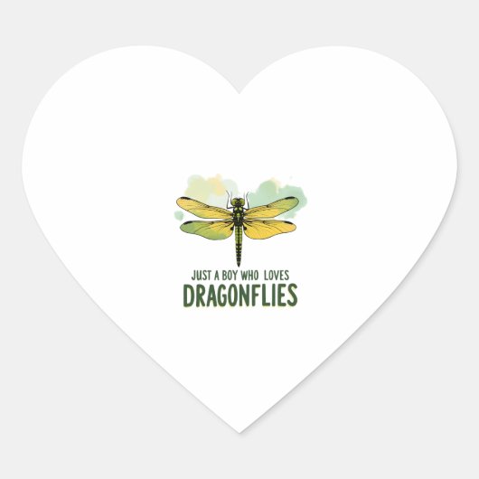 Just a Boy who loves Dragonflies. Dragonflies Drag Herz-Aufkleber (Vorderseite)