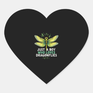 Just a Boy who loves Dragonflies. Dragonflies Drag Herz-Aufkleber