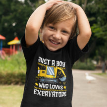 Just a Boy Who Loves Excavators –Kids Construction