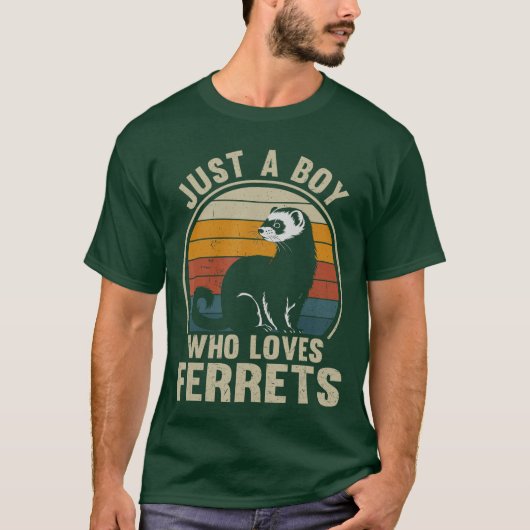 Just A Boy Who Loves Ferrets Recto Ferret Lover bo T-Shirt (Vorderseite)