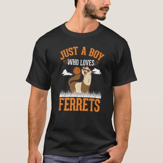 Just a boy who loves Ferrets T-Shirt (Vorderseite)