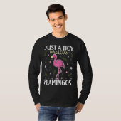 Just a Boy Who Loves Flamingos Flamingo Boys T-Shirt (Vorne ganz)