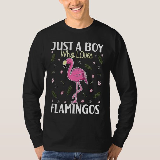 Just a Boy Who Loves Flamingos Flamingo Boys T-Shirt (Vorderseite)