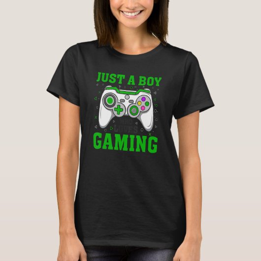 JUST A BOY WHO LOVES GAMING  Video Game Player Gra T-Shirt (Vorderseite)