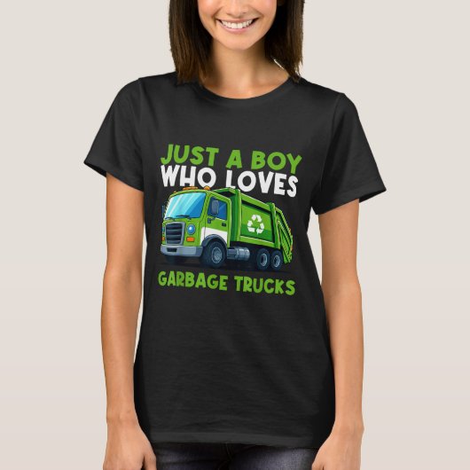 Just A Boy Who Loves Garbage Truck Traruck Boys Ki T-Shirt (Vorderseite)