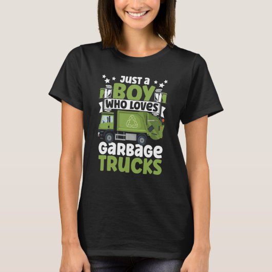 Just A Boy Who Loves Garbage Trucks for Toddler Bo T-Shirt (Vorderseite)