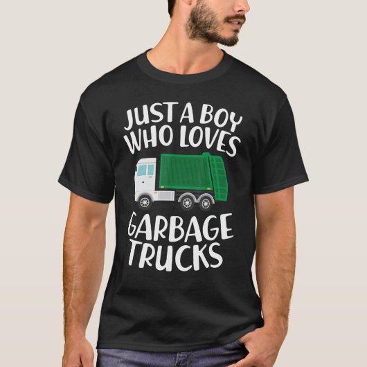 Just a Boy Who Loves Garbage Trucks Funny Garbage T-Shirt (Vorderseite)