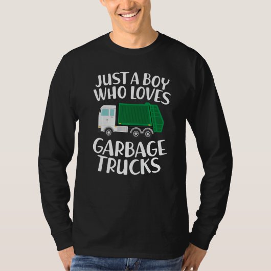 Just a Boy Who Loves Garbage Trucks Funny Garbage  T-Shirt (Vorderseite)