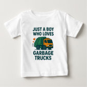 Just a Boy Who Loves Garbage Trucks Kids Baby T-shirt (Vorderseite)