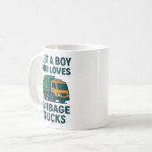 Just a Boy Who Loves Garbage Trucks Kids Kaffeetasse (Vorderseite Links)
