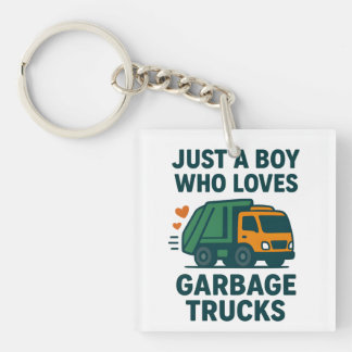 Just a Boy Who Loves Garbage Trucks Kids Schlüsselanhänger