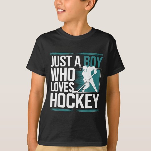 Just A Boy Who Loves Hockey T-Shirt (Vorderseite)