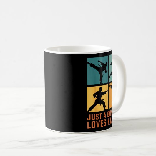 Just A Boy Who Loves Karate Martial Arts Karate Lo Kaffeetasse (VorderseiteRechts)