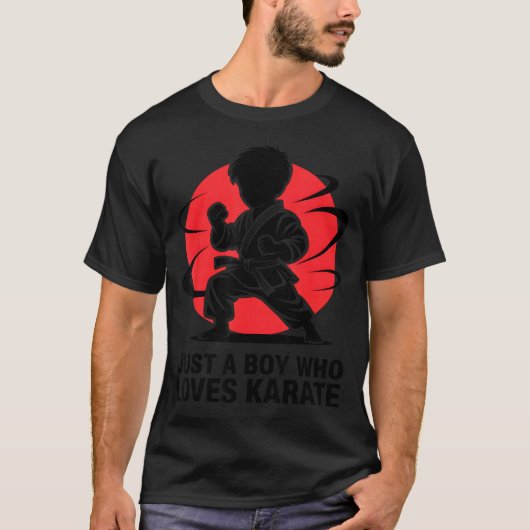Just A Boy Who Loves Karate Martial Arts Karate Lo T-Shirt (Vorderseite)