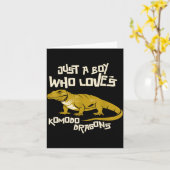 Just A Boy Who Loves Komodo Dragons Reptile Animal Karte (Gelbe Blume)
