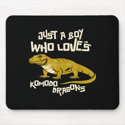 Just A Boy Who Loves Komodo Dragons Reptile Animal Mousepad (Vorne)