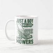 Just A Boy Who Loves Lawn Mowers Lawn Garden  Kaffeetasse (Links)