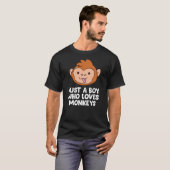 Just a Boy Who Loves Monkeys Cute Monkey T-Shirt (Vorne ganz)