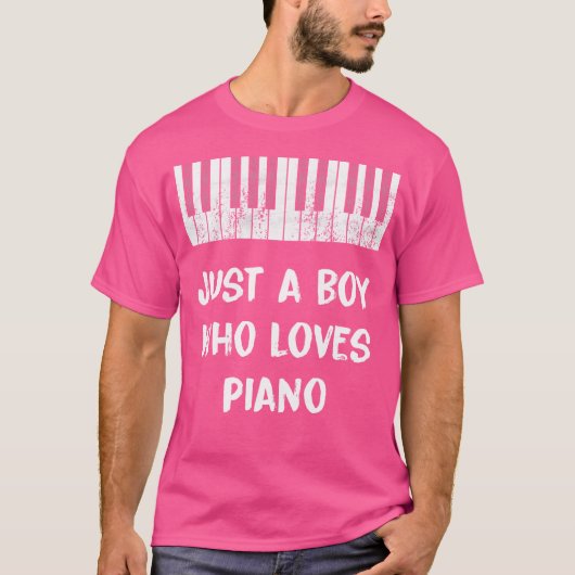 Just A Boy Who Loves Piano T-Shirt (Vorderseite)
