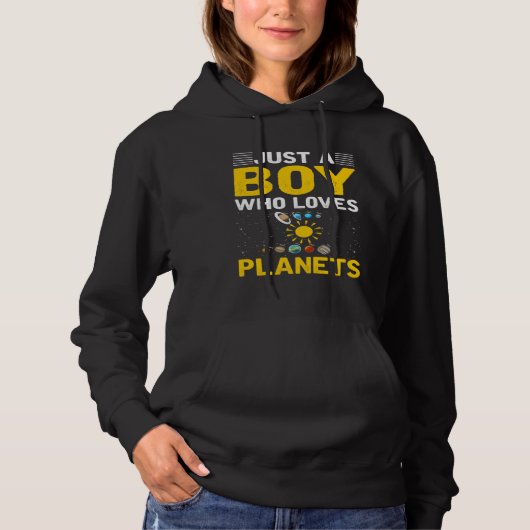 Just A Boy Who Loves Planets I Astronomy Hoodie (Vorderseite)