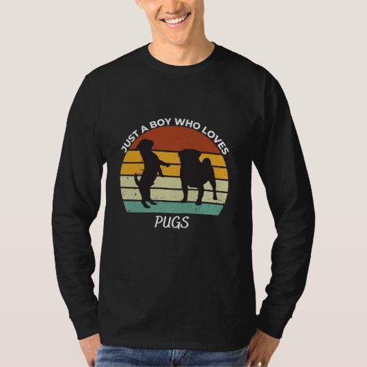 Just a Boy who loves pugs T-Shirt (Vorderseite)