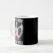 Just A Boy Who Loves Rock And Roll Rock Band Guita Kaffeetasse (Vorderseite Links)