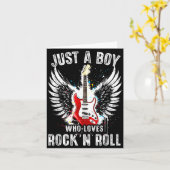 Just A Boy Who Loves Rock And Roll Rock Band Guita Karte (Gelbe Blume)