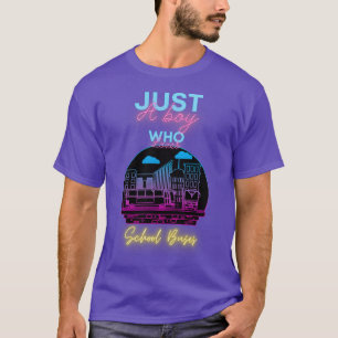 just a boy who loves school buses cool design Clas T-Shirt
