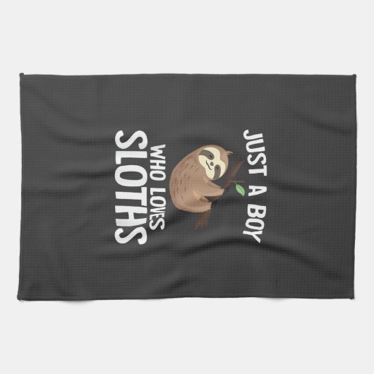 Just A Boy Who Loves Sloths Boys Toddler Sloth Lov Geschirrtuch (Horizontal)
