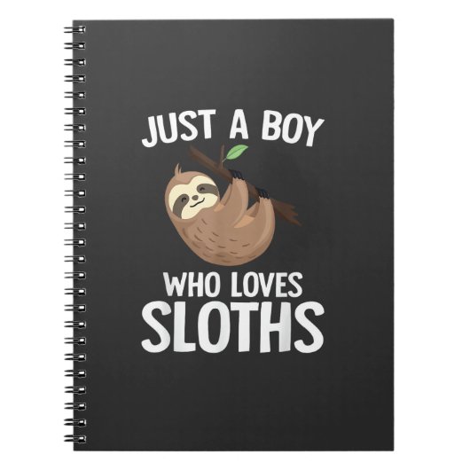 Just A Boy Who Loves Sloths Boys Toddler Sloth Lov Notizblock (Vorderseite)