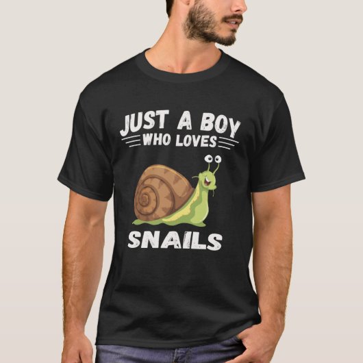Just A Boy who loves snails Cute snail T-Shirt (Vorderseite)