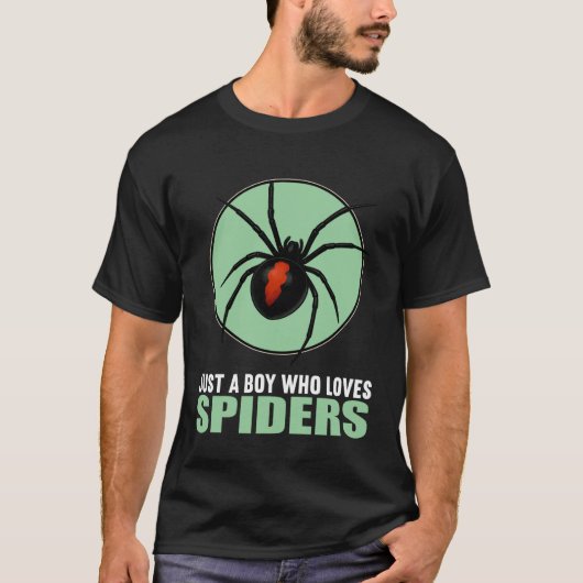 Just a Boy who Loves Spiders Spider T-Shirt (Vorderseite)