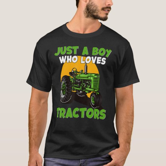 Just A Boy Who Loves Tractors Farm Life T-Shirt (Vorderseite)