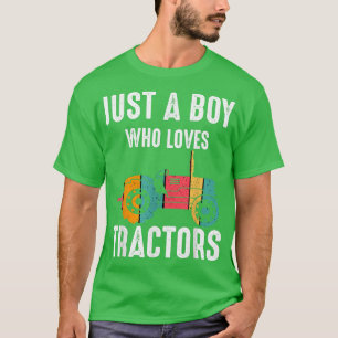 Just A Boy Who Loves Tractors Farmer (2) T-Shirt