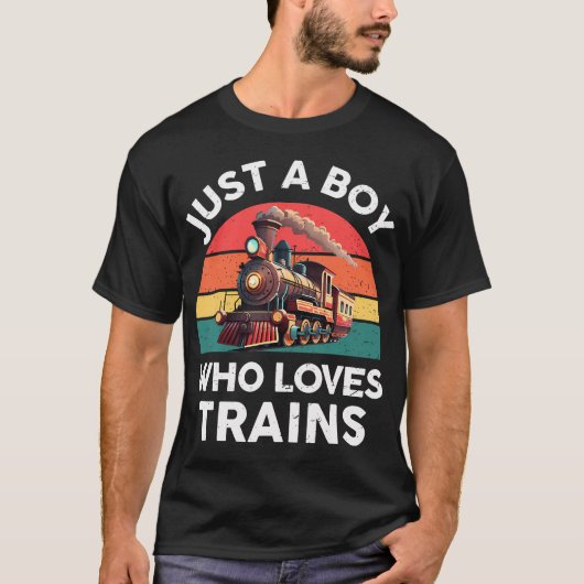 Just A Boy Who Loves Trains Funny Train Lover Todd T-Shirt (Vorderseite)