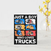 Just A Boy Who Loves Trucks Funny Semi Truck Lover Karte (Gelbe Blume)