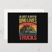 Just a Boy Who Loves Trucks Postkarte (Vorne/Hinten)