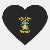 Just a boy who loves turtles Children boy (1) Herz-Aufkleber (Vorderseite)