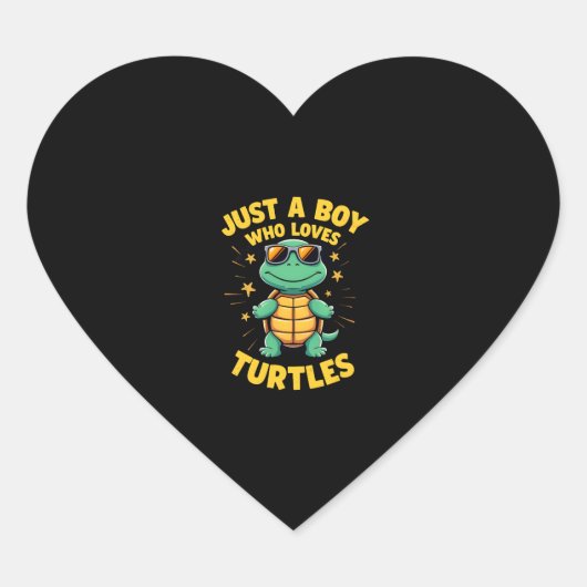 Just a boy who loves turtles Children boy (1) Herz-Aufkleber (Vorderseite)