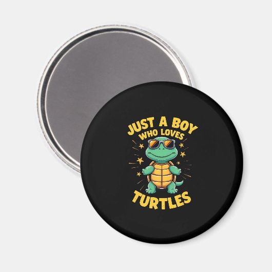 Just a boy who loves turtles Children boy (1) Magnet (Vorderseite/Rückseite)