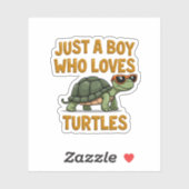 Just a boy who loves turtles Children boy (2) Aufkleber (Blatt)