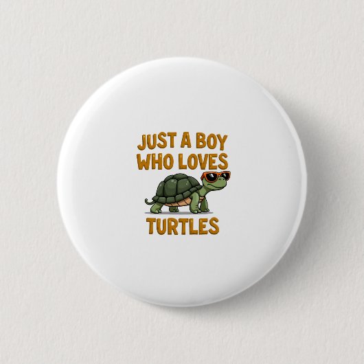 Just a boy who loves turtles Children boy (2) Button (Vorderseite)