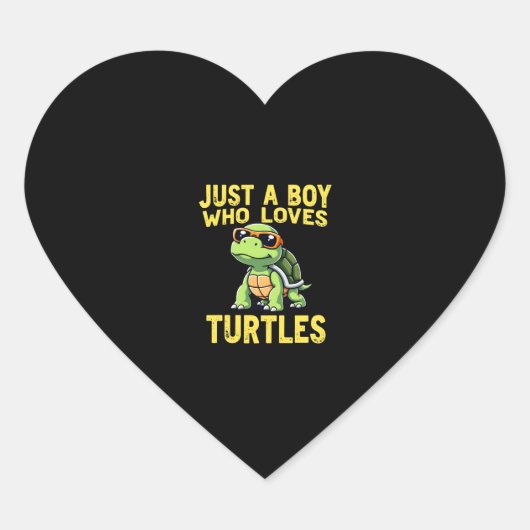 Just a boy who loves turtles Children boy (3) Herz-Aufkleber (Vorderseite)