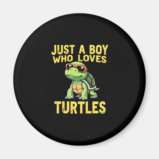 Just a boy who loves turtles Children boy (3) Magnet (Vorne)
