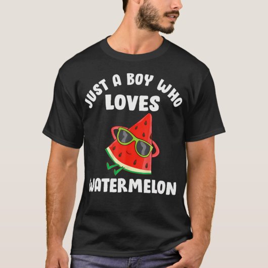 Just A Boy Who Loves Watermelon Funny Summer Fruit T-Shirt (Vorderseite)