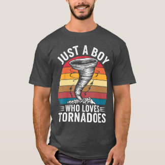 Just A Boy Who Lovesornadoes oddler Boy retro T-Shirt