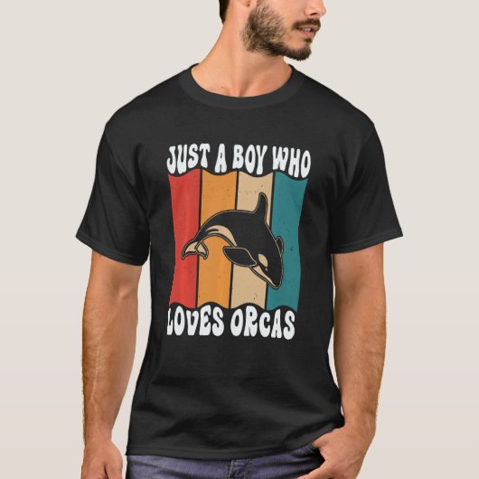 Just A Boyl Who Loves Orcas Killer Whales Sea Ocea T-Shirt (Vorderseite)