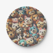 Just a bunch of happy pups pappteller (Vorderseite)