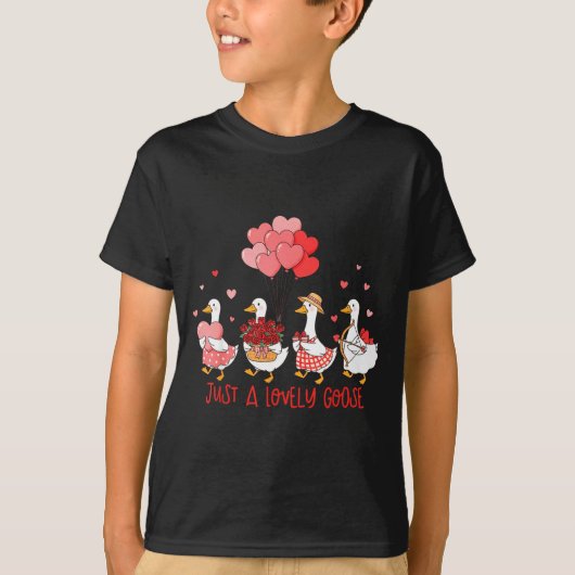 Just A Cute Goose Funny Valentines Shirt For Women (Vorderseite)